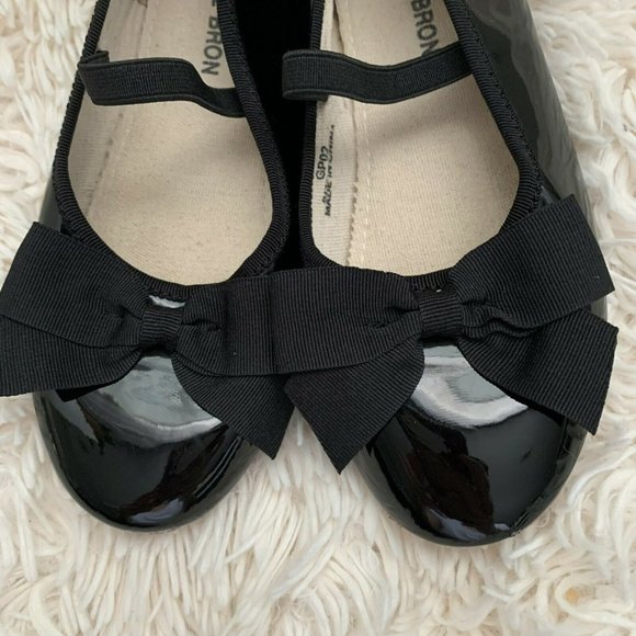 thee bron girls ballet flats mary jane black patent leather size 13 - Picture 5 of 8